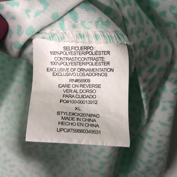 Copper Key Flowy Blouse White with Teal Dots XL - Picture 7 of 8